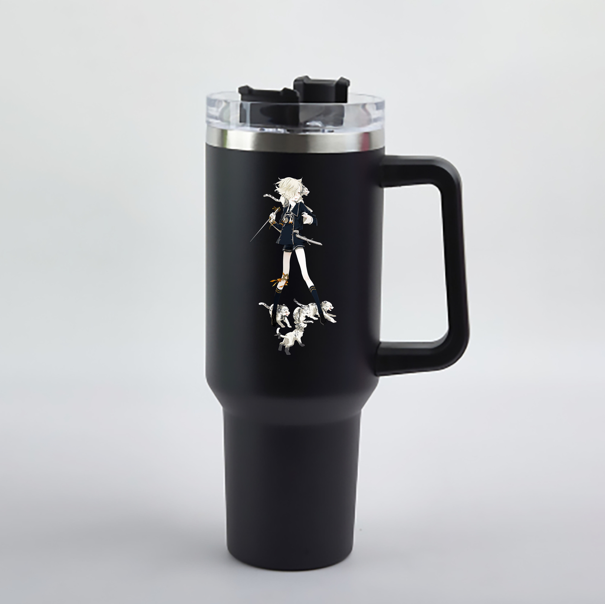 （画像用） 刀剣乱舞 Touken Ranbu 1200mL車用タンブラー - クリスタルステッカー（プラスチックストロー付き）