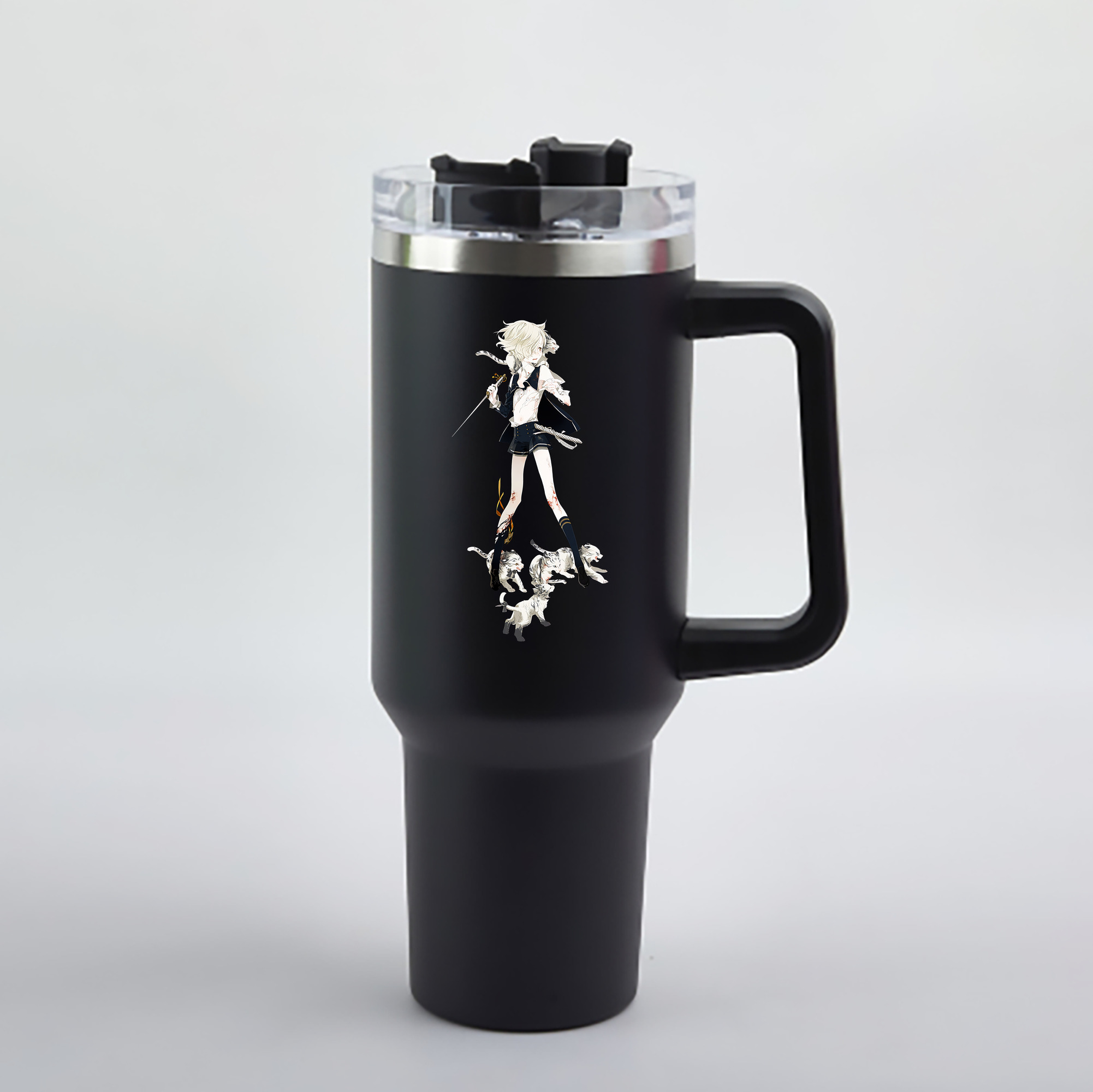 （画像用） 刀剣乱舞 Touken Ranbu 1200mL車用タンブラー - クリスタルステッカー（プラスチックストロー付き）