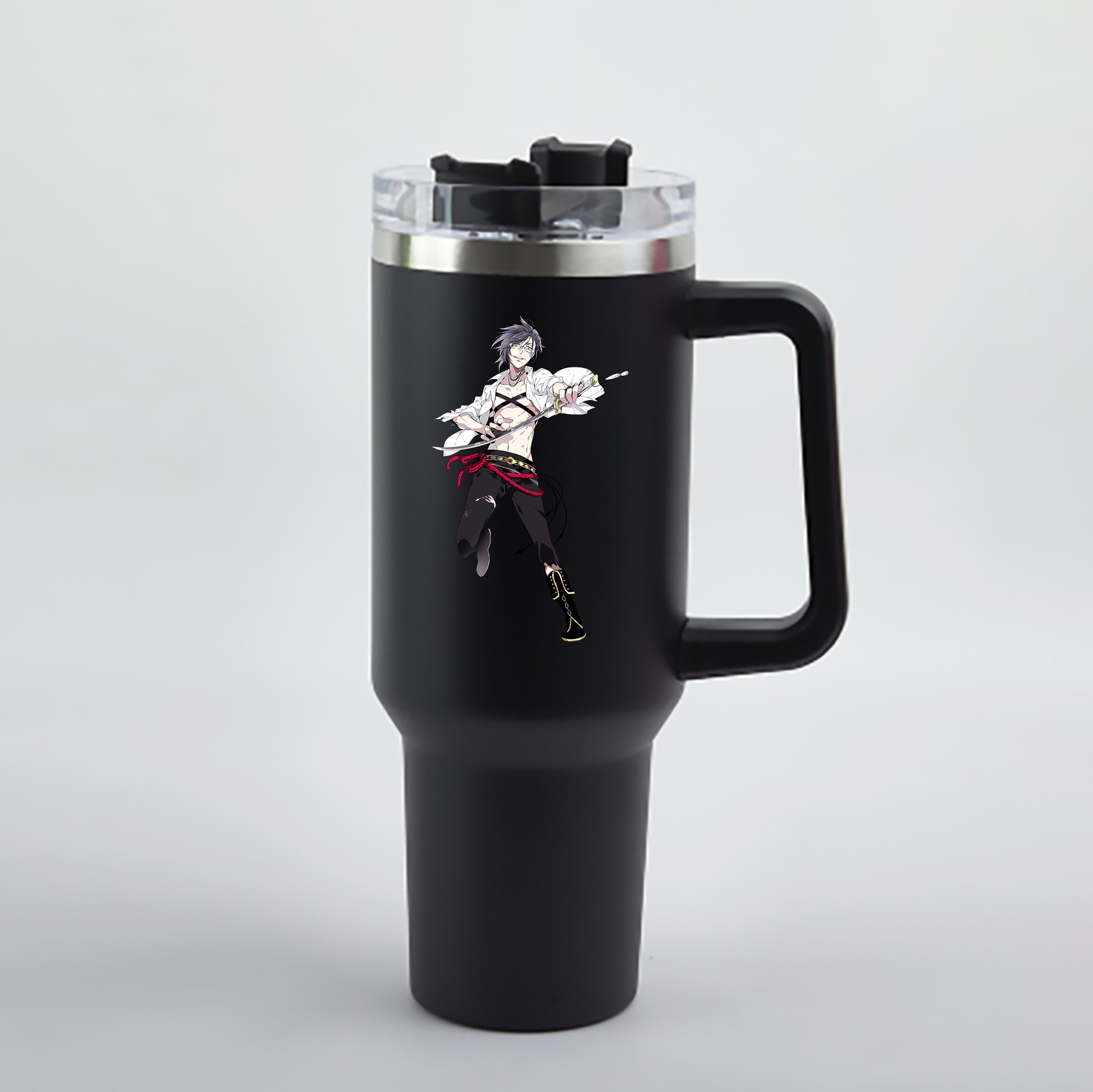 （画像用） 刀剣乱舞 Touken Ranbu 1200mL車用タンブラー - クリスタルステッカー（プラスチックストロー付き）