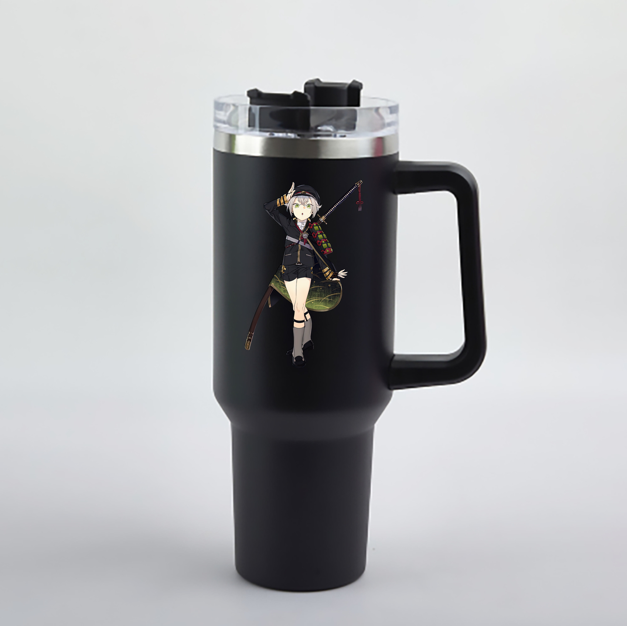 （画像用） 刀剣乱舞 Touken Ranbu 1200mL車用タンブラー - クリスタルステッカー（プラスチックストロー付き）