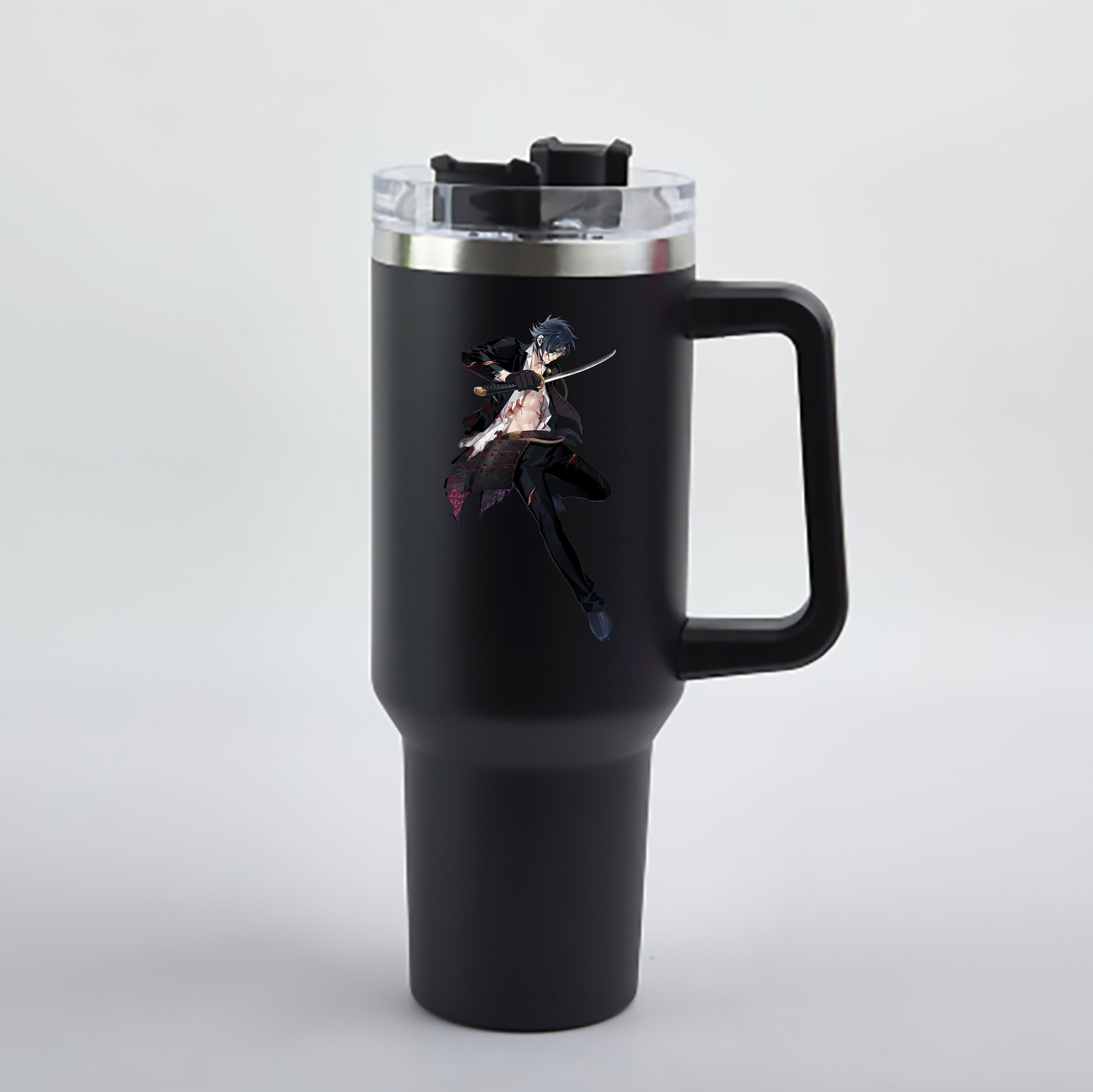 （画像用） 刀剣乱舞 Touken Ranbu 1200mL車用タンブラー - クリスタルステッカー（プラスチックストロー付き）