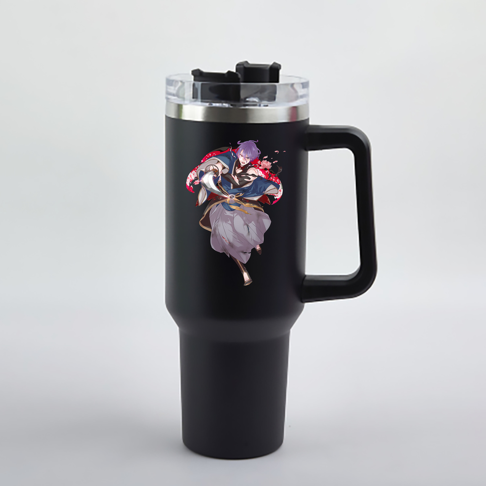 （画像用） 刀剣乱舞 Touken Ranbu 1200mL車用タンブラー - クリスタルステッカー（プラスチックストロー付き）