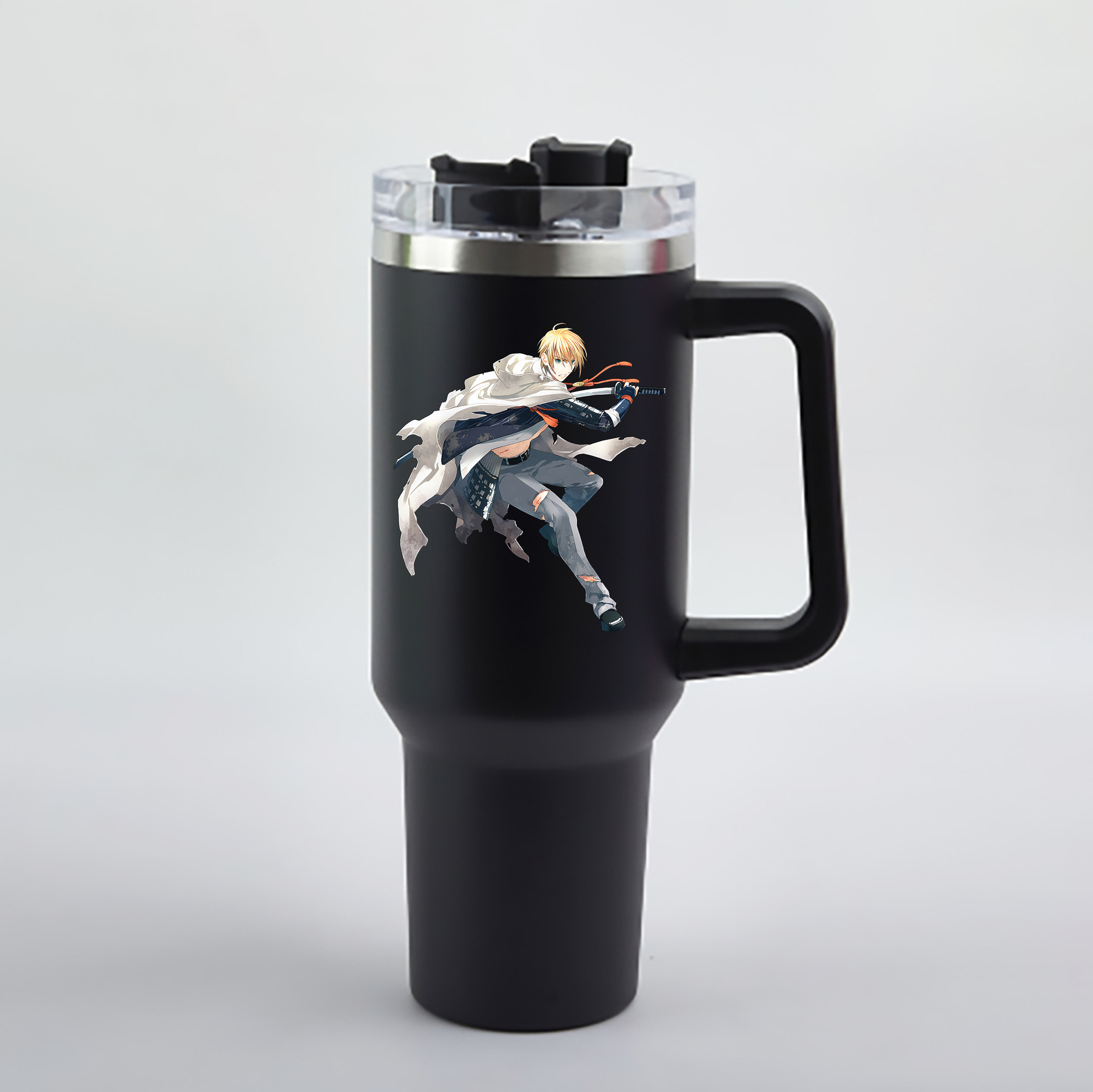 （画像用） 刀剣乱舞 Touken Ranbu 1200mL車用タンブラー - クリスタルステッカー（プラスチックストロー付き）