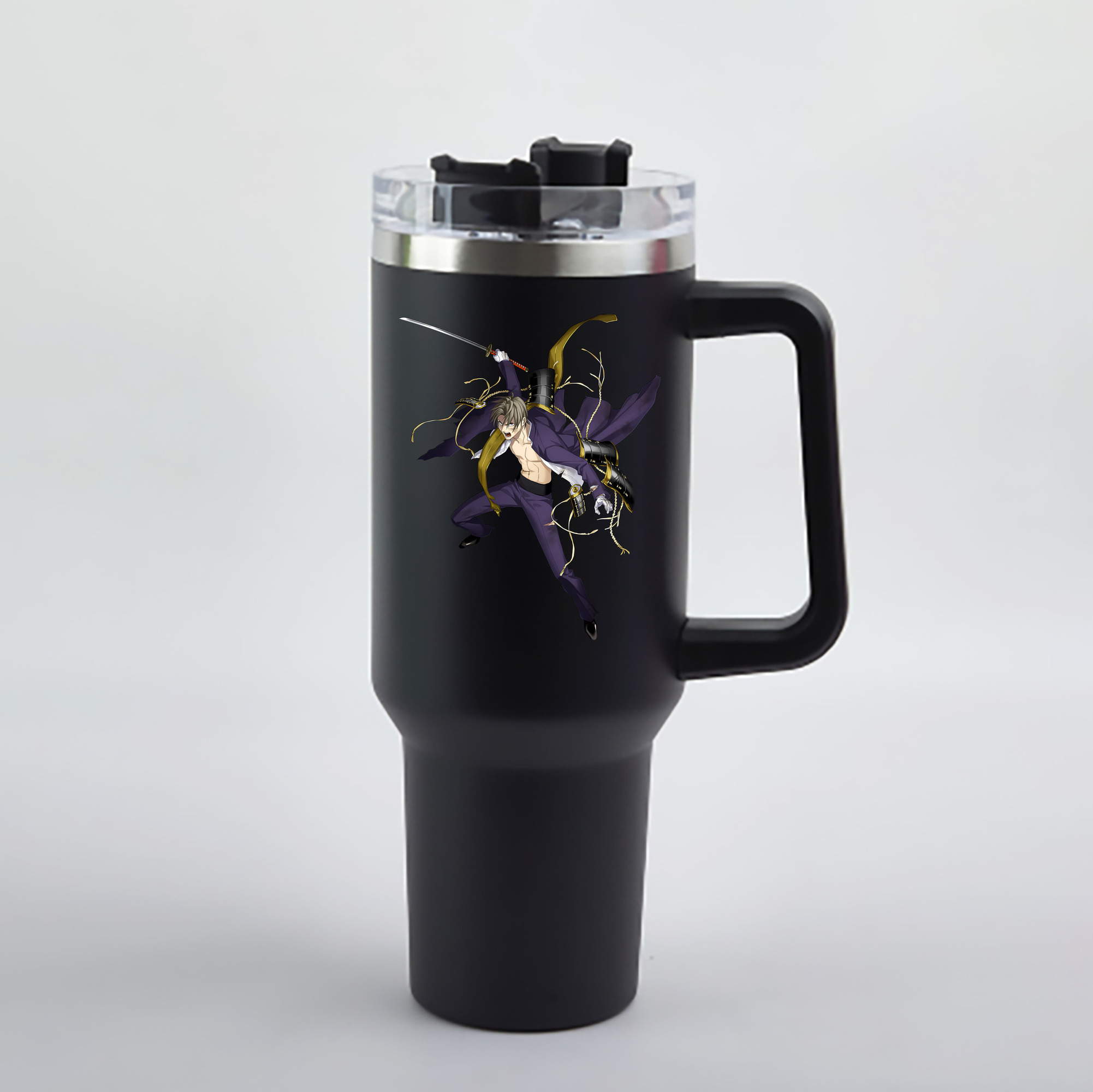 （画像用） 刀剣乱舞 Touken Ranbu 1200mL車用タンブラー - クリスタルステッカー（プラスチックストロー付き）