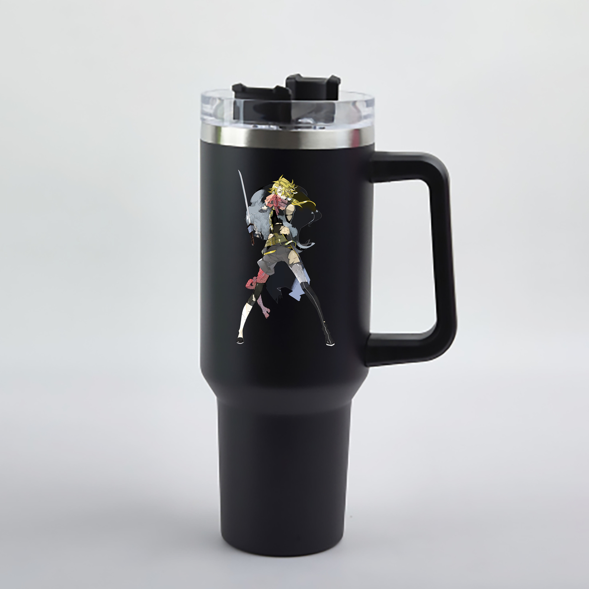 （画像用） 刀剣乱舞 Touken Ranbu 1200mL車用タンブラー - クリスタルステッカー（プラスチックストロー付き）