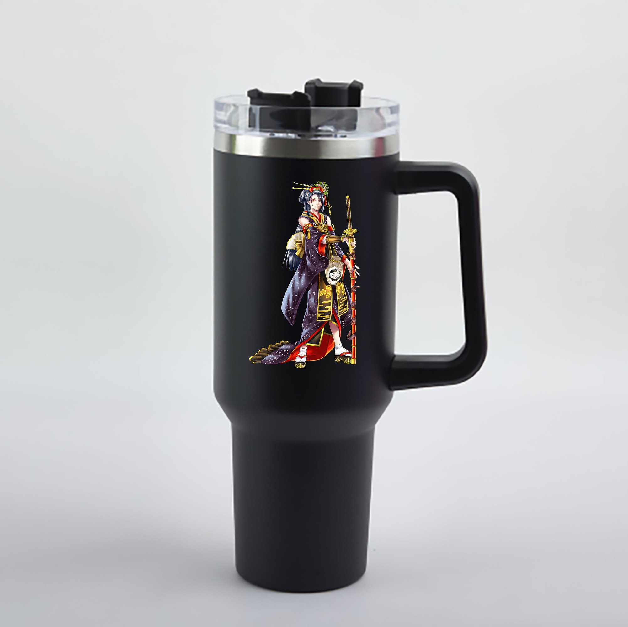 （画像用） 刀剣乱舞 Touken Ranbu 1200mL車用タンブラー - クリスタルステッカー（プラスチックストロー付き）
