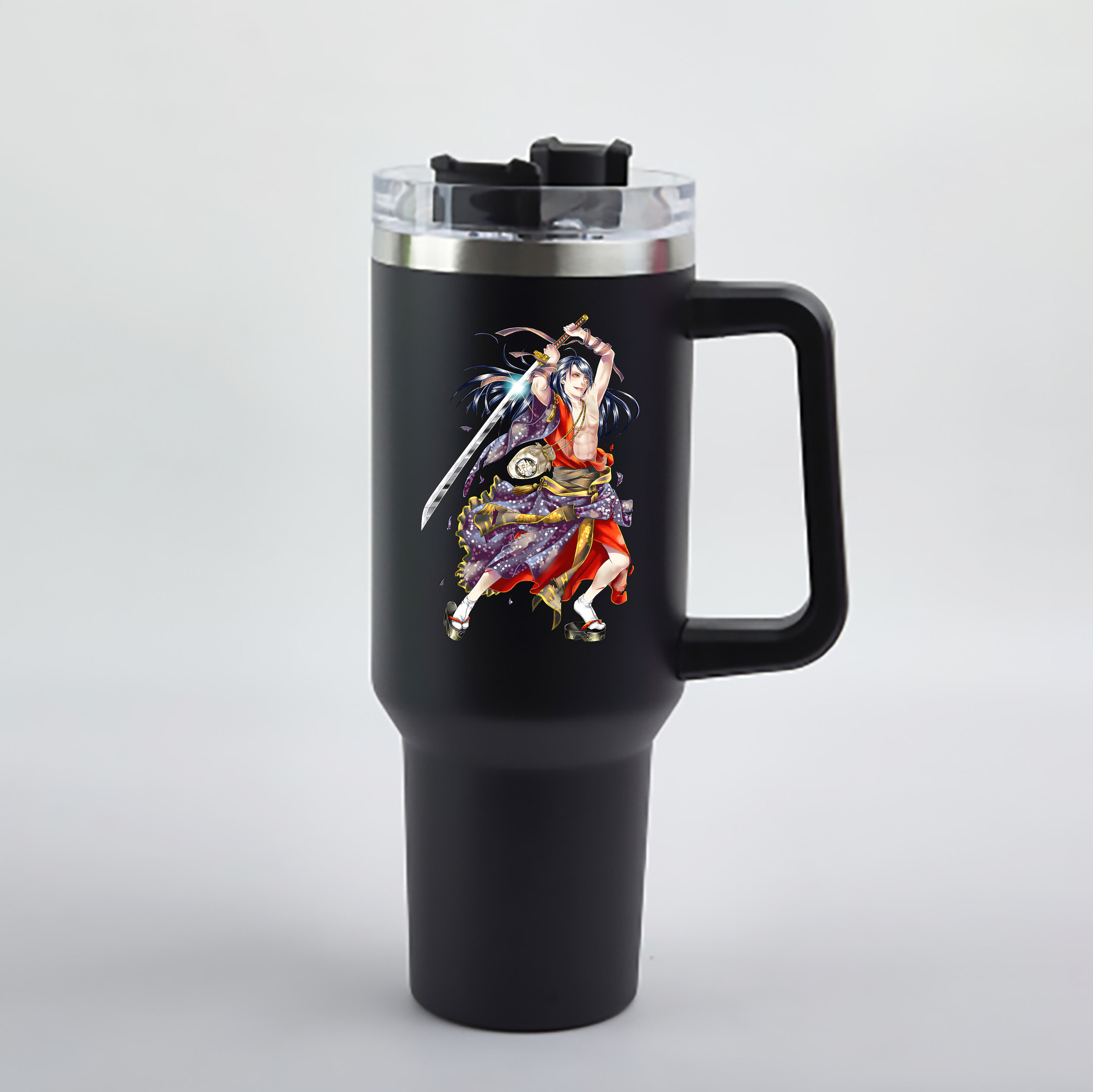 （画像用） 刀剣乱舞 Touken Ranbu 1200mL車用タンブラー - クリスタルステッカー（プラスチックストロー付き）