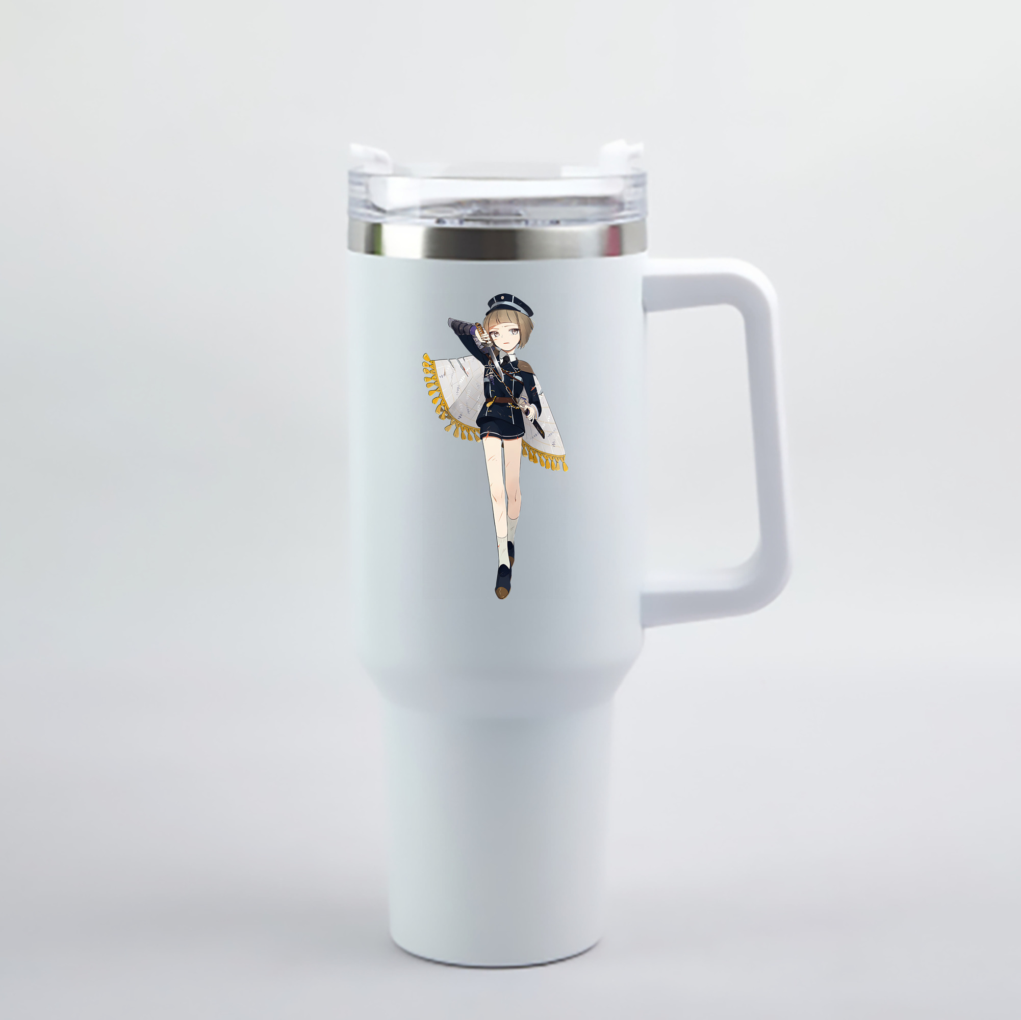 （画像用） 刀剣乱舞 Touken Ranbu 1200mL車用タンブラー - クリスタルステッカー（プラスチックストロー付き）