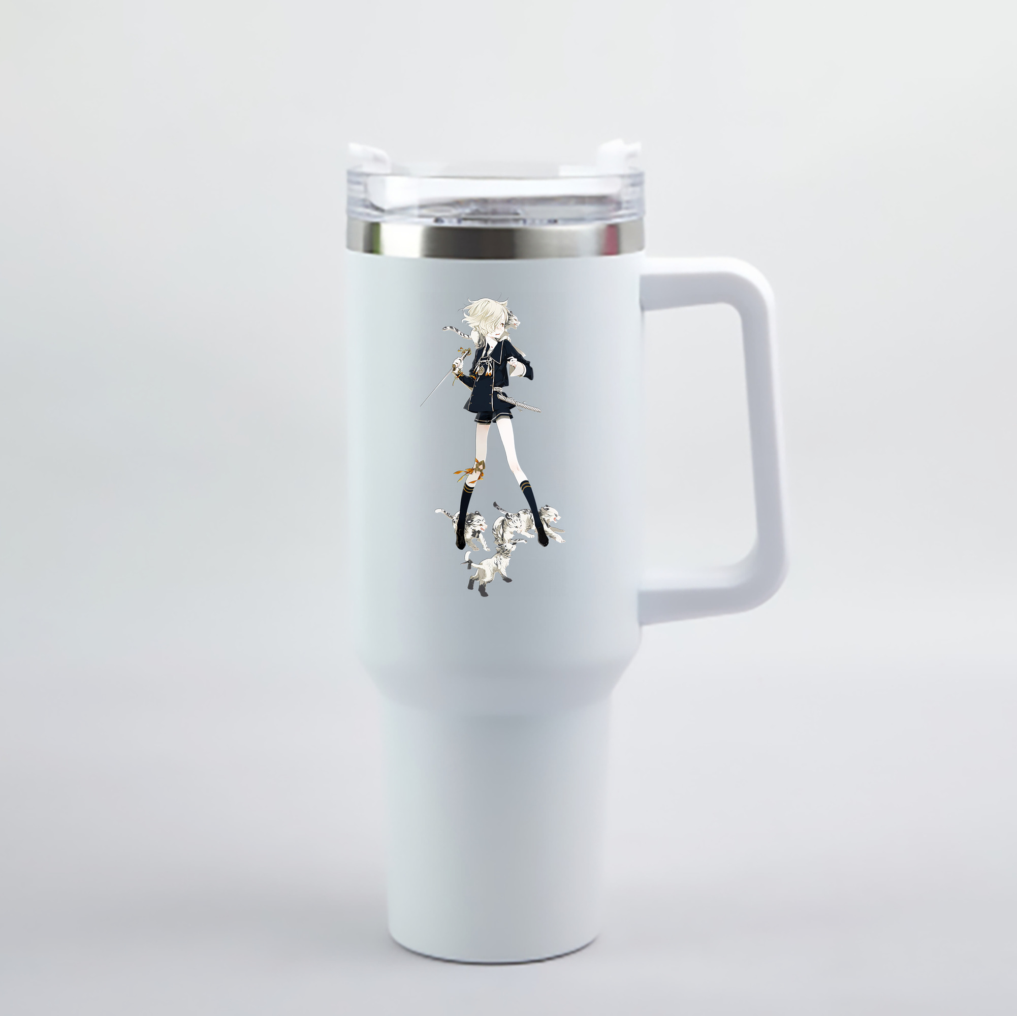 （画像用） 刀剣乱舞 Touken Ranbu 1200mL車用タンブラー - クリスタルステッカー（プラスチックストロー付き）