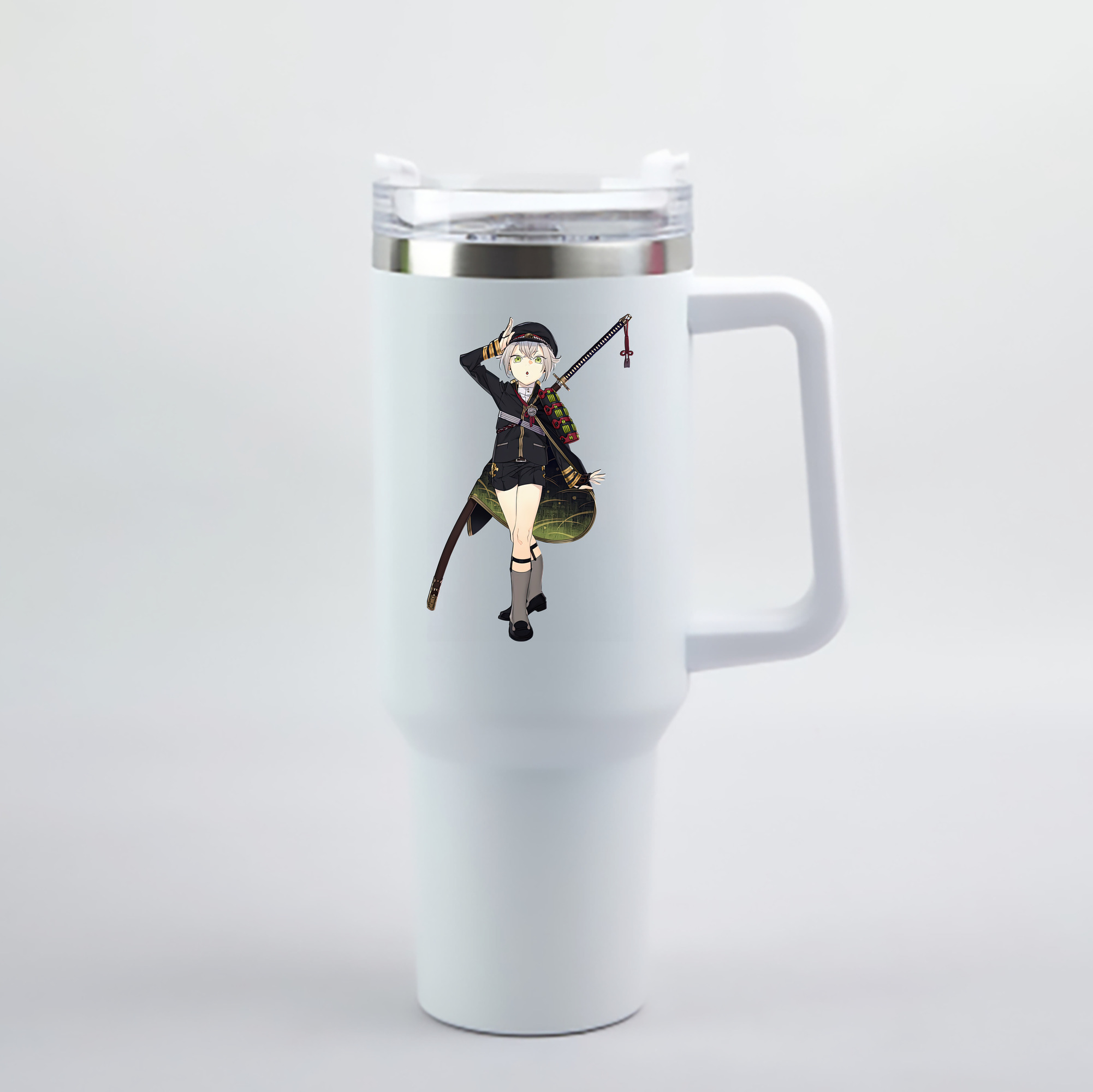 （画像用） 刀剣乱舞 Touken Ranbu 1200mL車用タンブラー - クリスタルステッカー（プラスチックストロー付き）