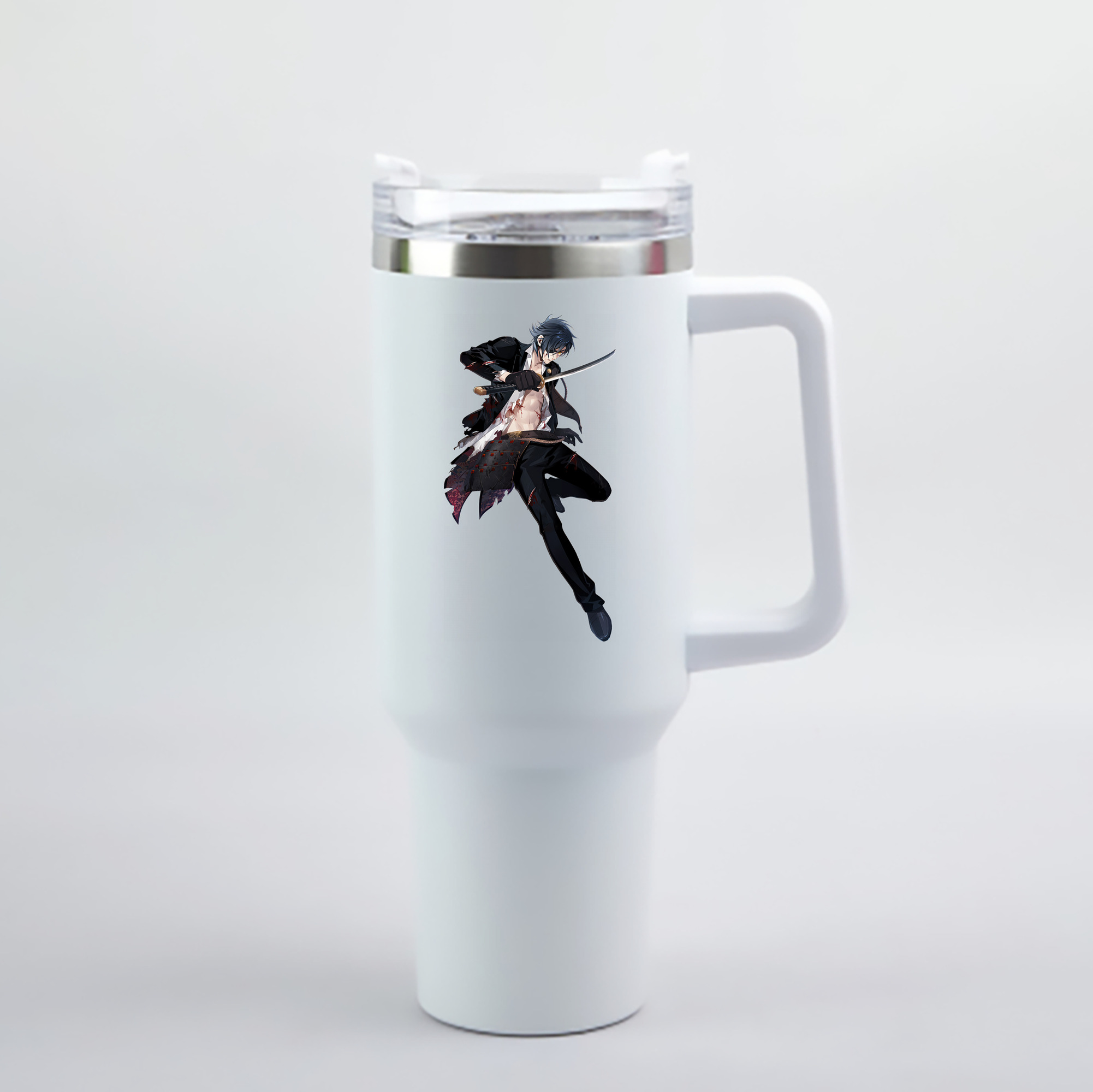 （画像用） 刀剣乱舞 Touken Ranbu 1200mL車用タンブラー - クリスタルステッカー（プラスチックストロー付き）