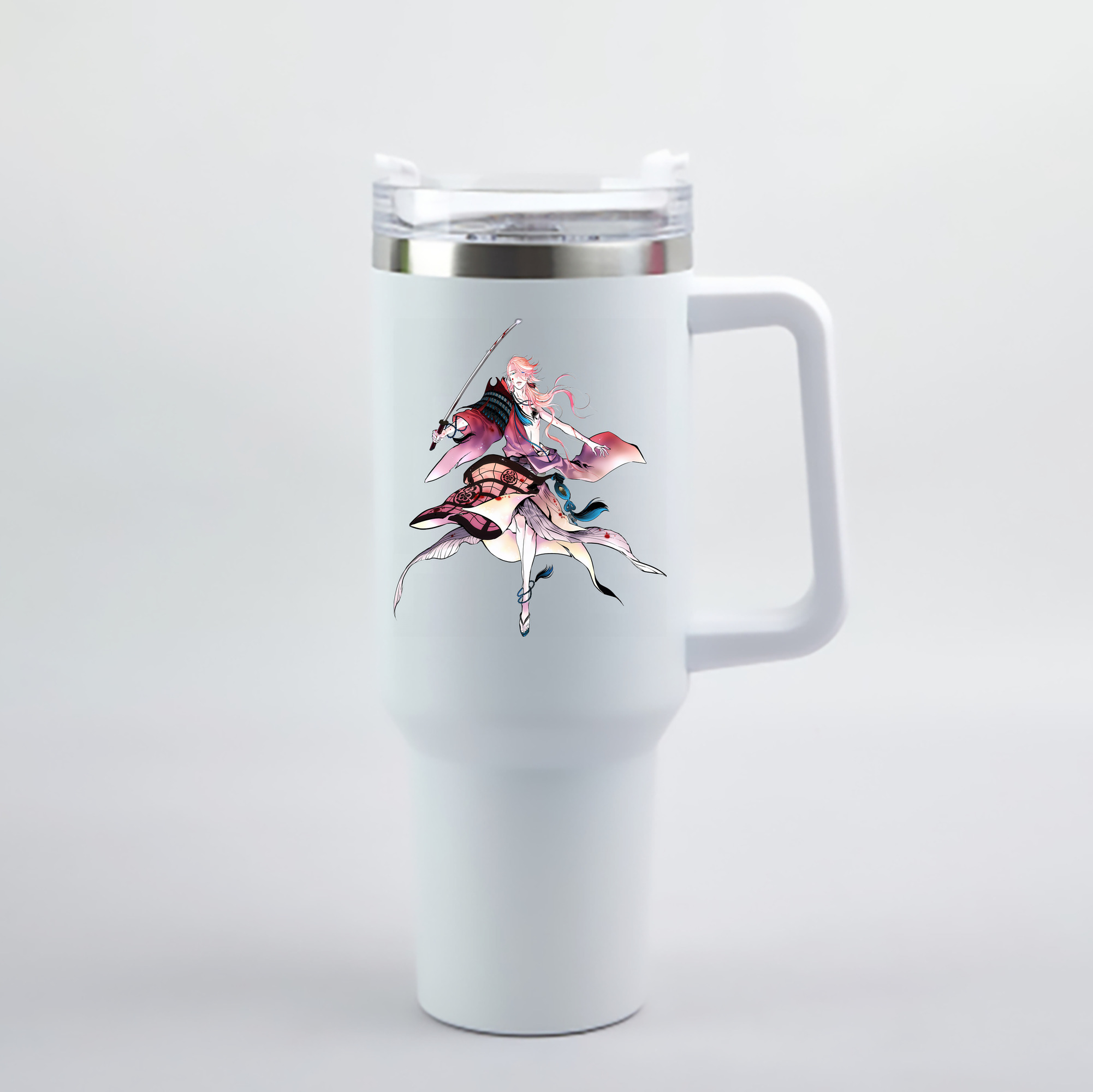 （画像用） 刀剣乱舞 Touken Ranbu 1200mL車用タンブラー - クリスタルステッカー（プラスチックストロー付き）
