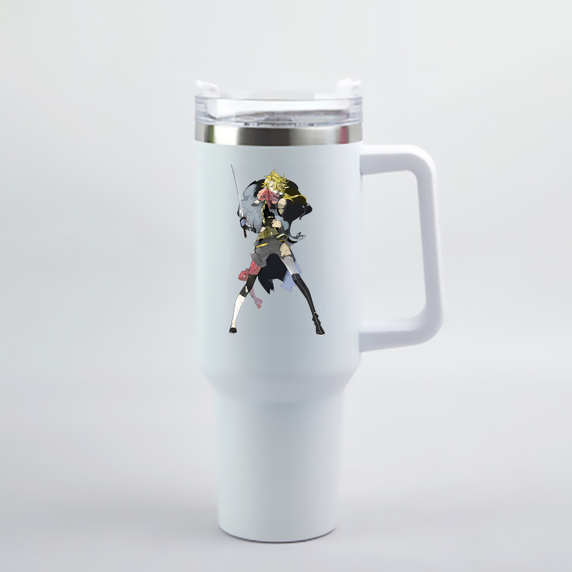 （画像用） 刀剣乱舞 Touken Ranbu 1200mL車用タンブラー - クリスタルステッカー（プラスチックストロー付き）