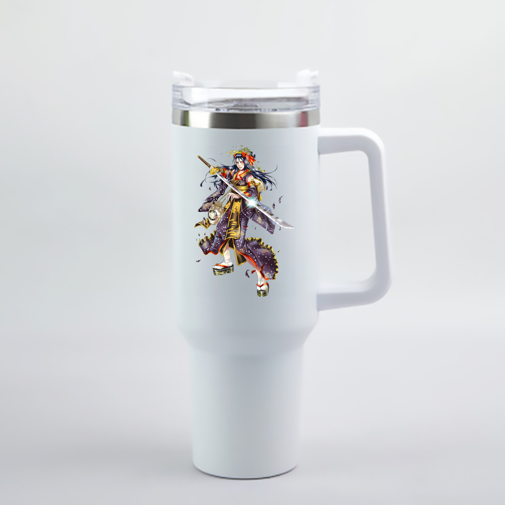 （画像用） 刀剣乱舞 Touken Ranbu 1200mL車用タンブラー - クリスタルステッカー（プラスチックストロー付き）