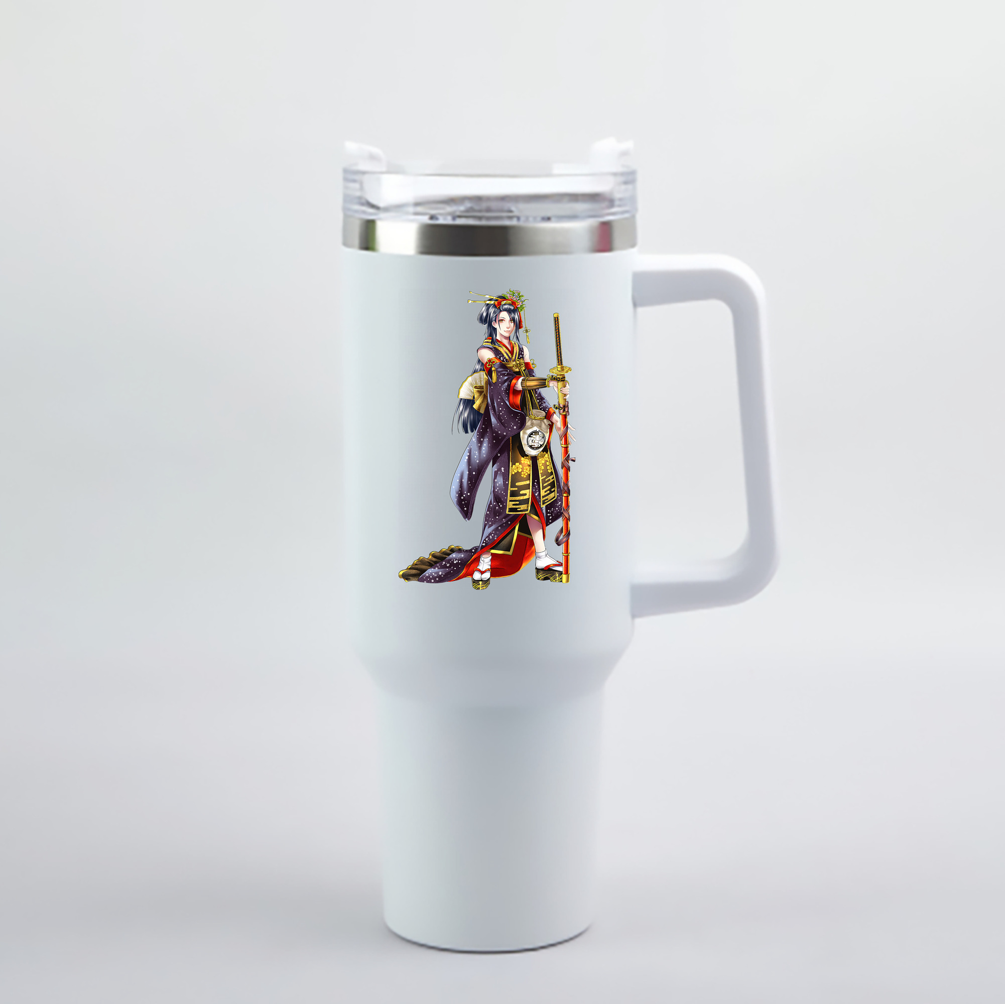 （画像用） 刀剣乱舞 Touken Ranbu 1200mL車用タンブラー - クリスタルステッカー（プラスチックストロー付き）