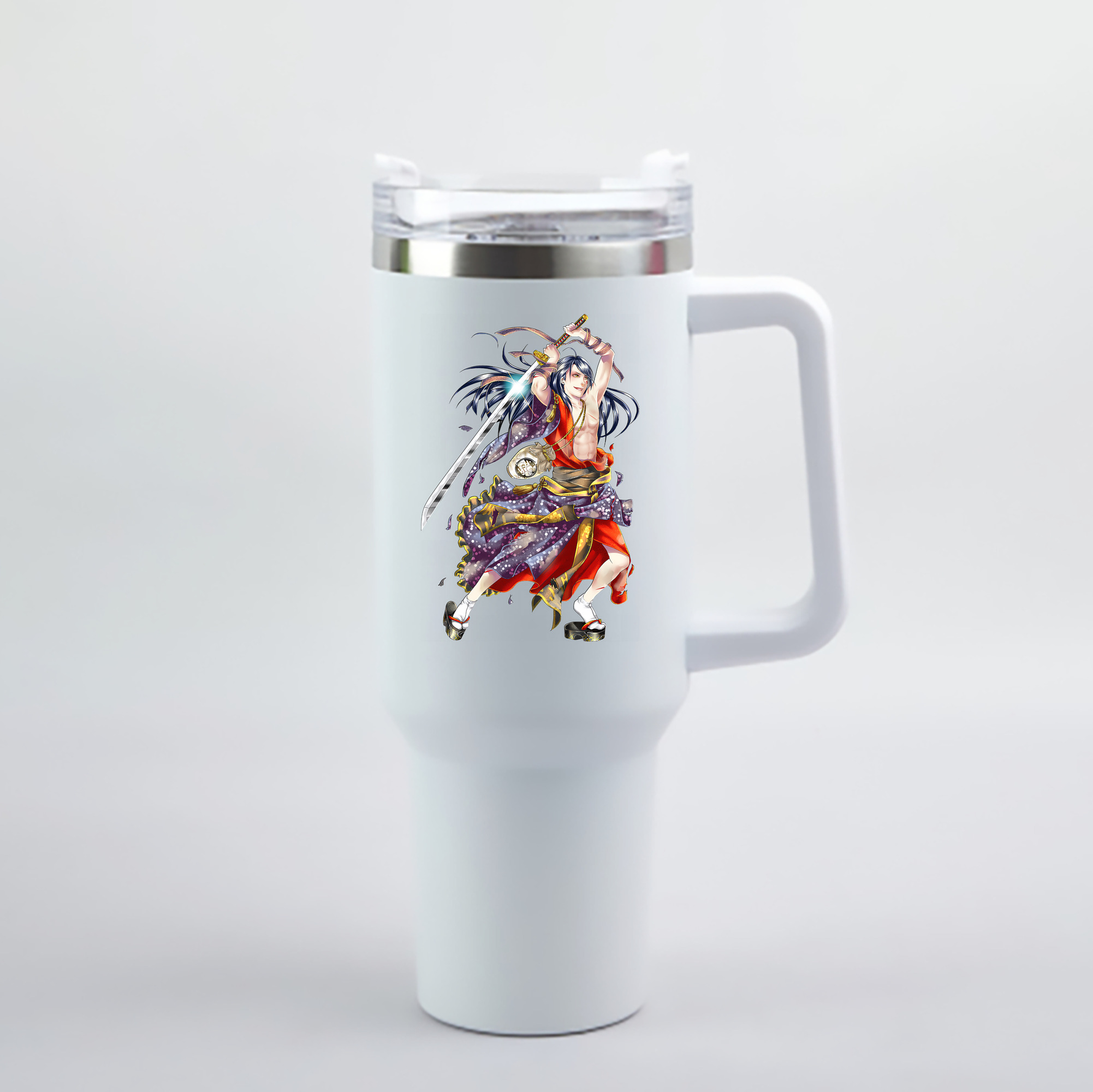 （画像用） 刀剣乱舞 Touken Ranbu 1200mL車用タンブラー - クリスタルステッカー（プラスチックストロー付き）