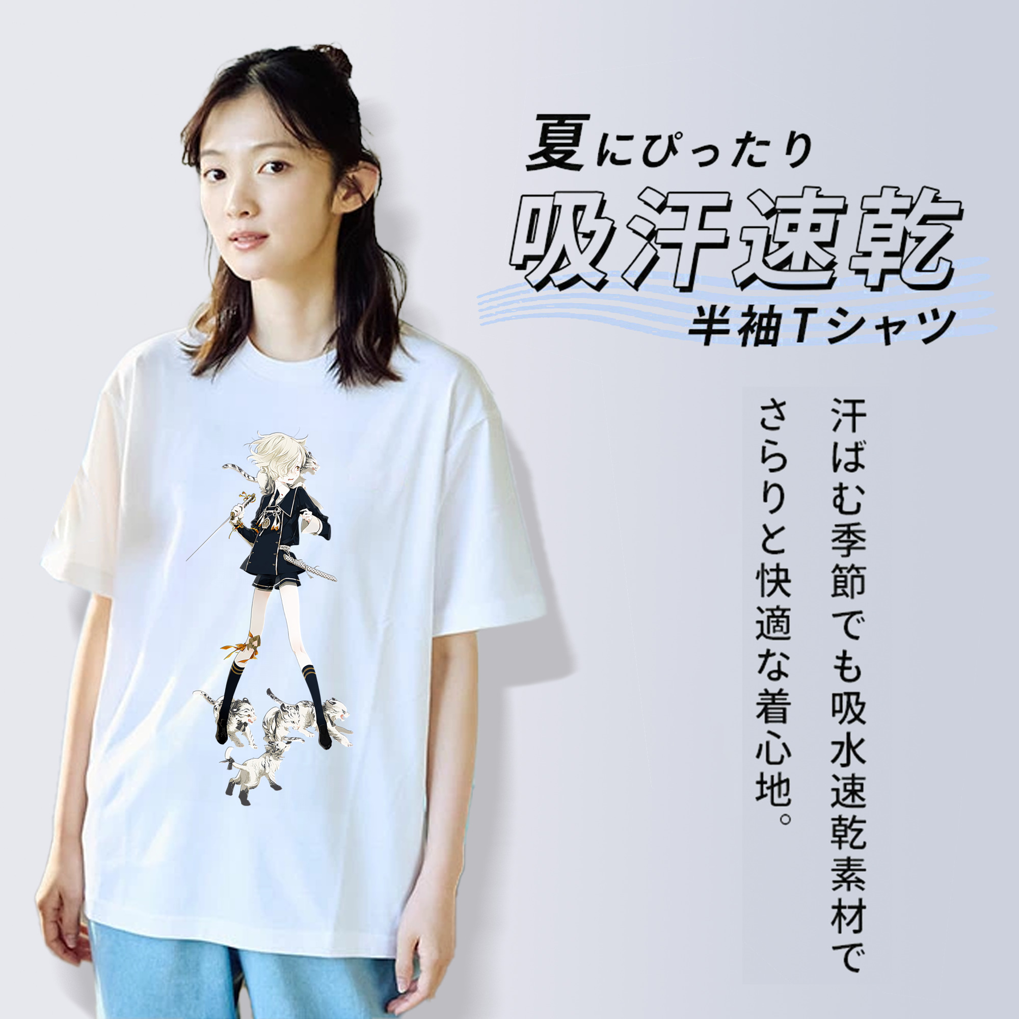 刀剣乱舞 Touken Ranbu 綿100％半袖Tシャツ（フロントプリント）