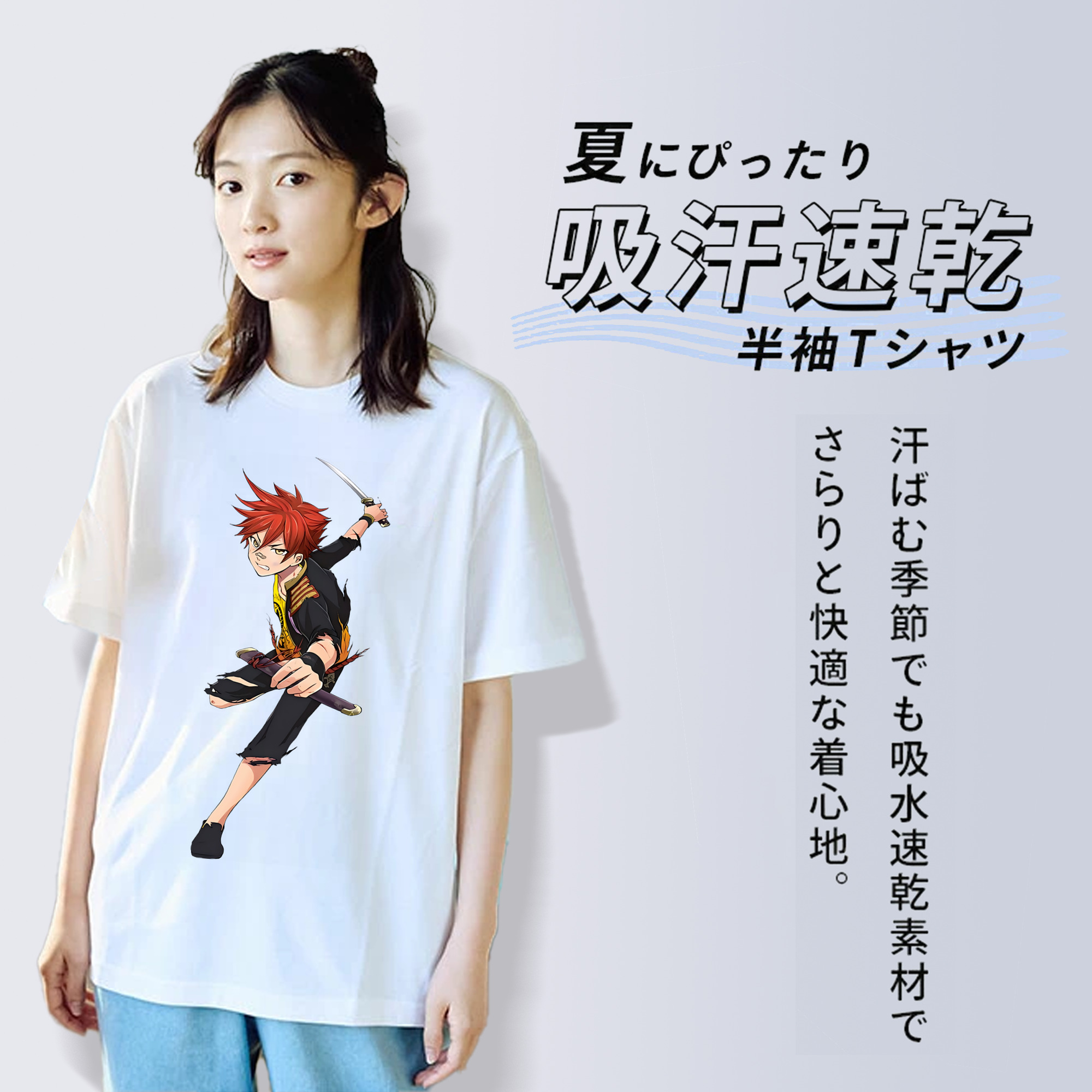 刀剣乱舞 Touken Ranbu 綿100％半袖Tシャツ（フロントプリント）