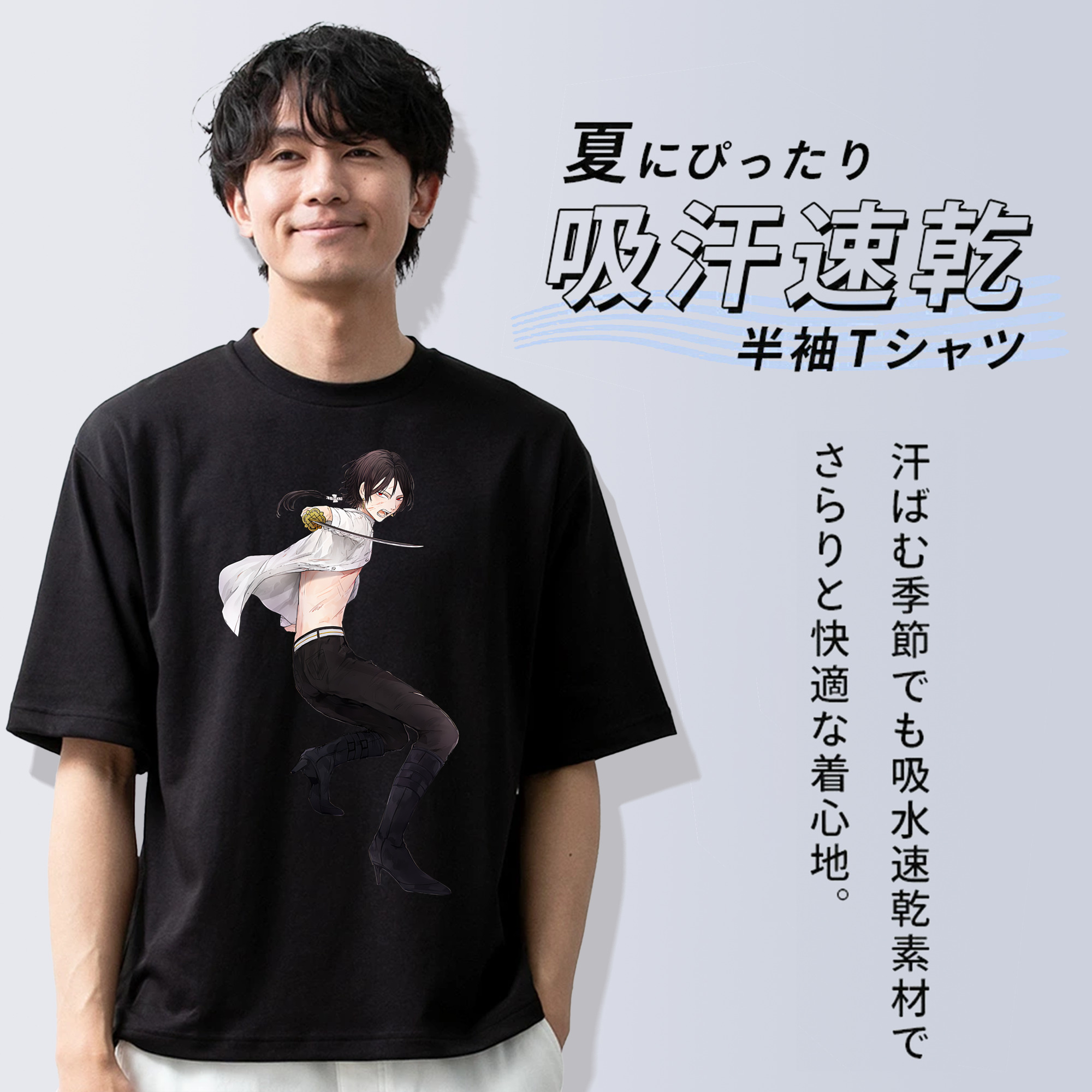 刀剣乱舞 Touken Ranbu 綿100％半袖Tシャツ（フロントプリント）