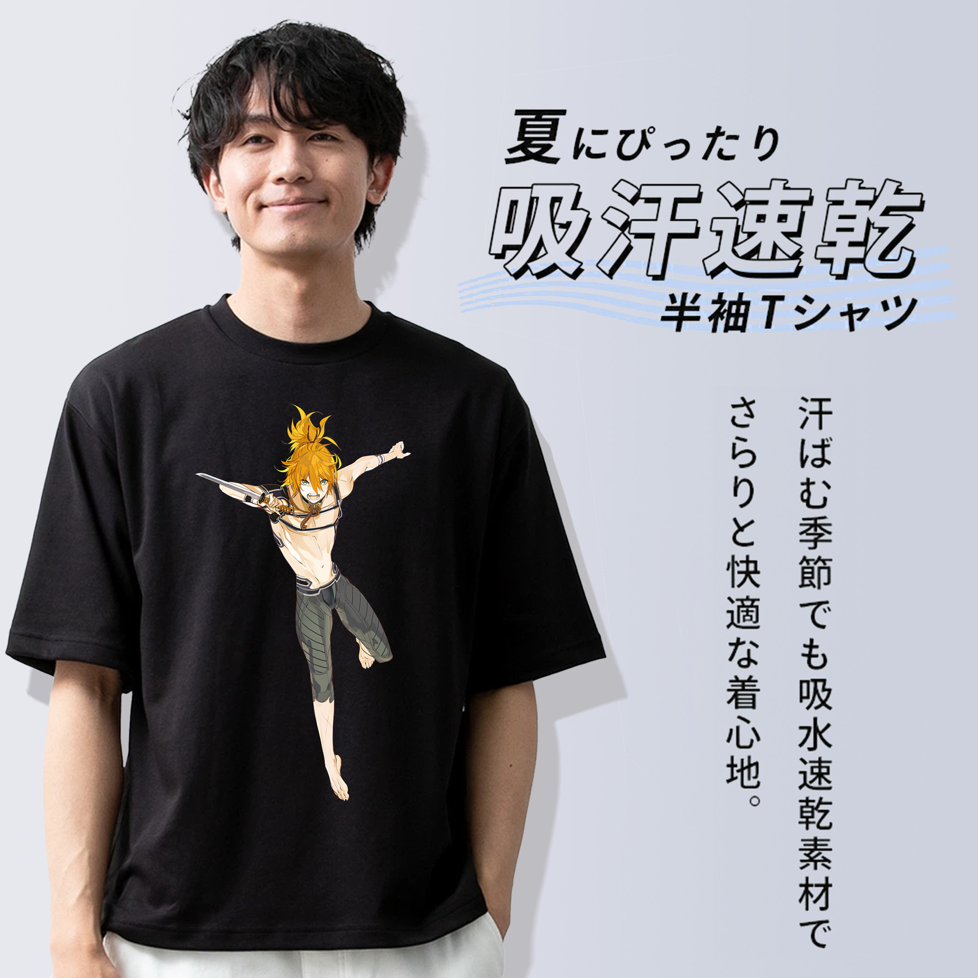 刀剣乱舞 Touken Ranbu 綿100％半袖Tシャツ（フロントプリント）
