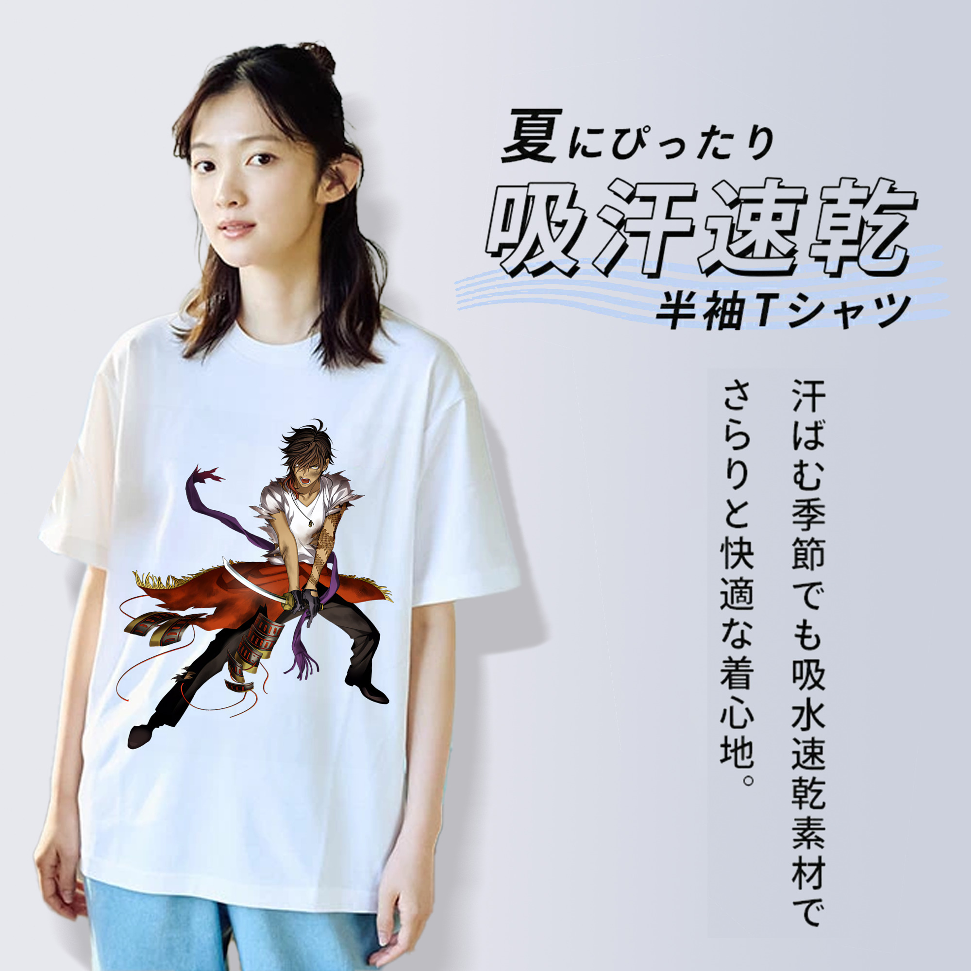 刀剣乱舞 Touken Ranbu 綿100％半袖Tシャツ（フロントプリント）